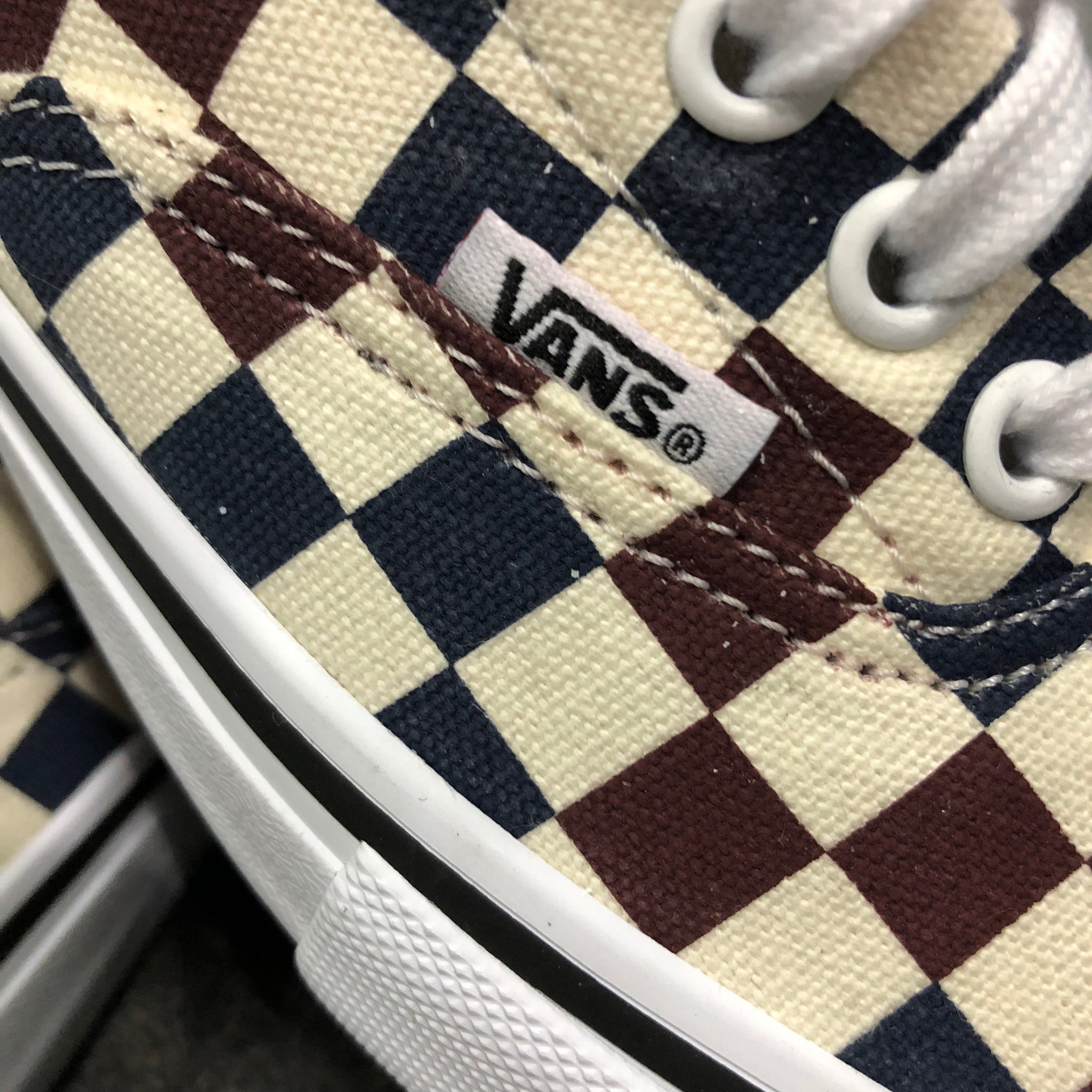 multi blue checkered vans