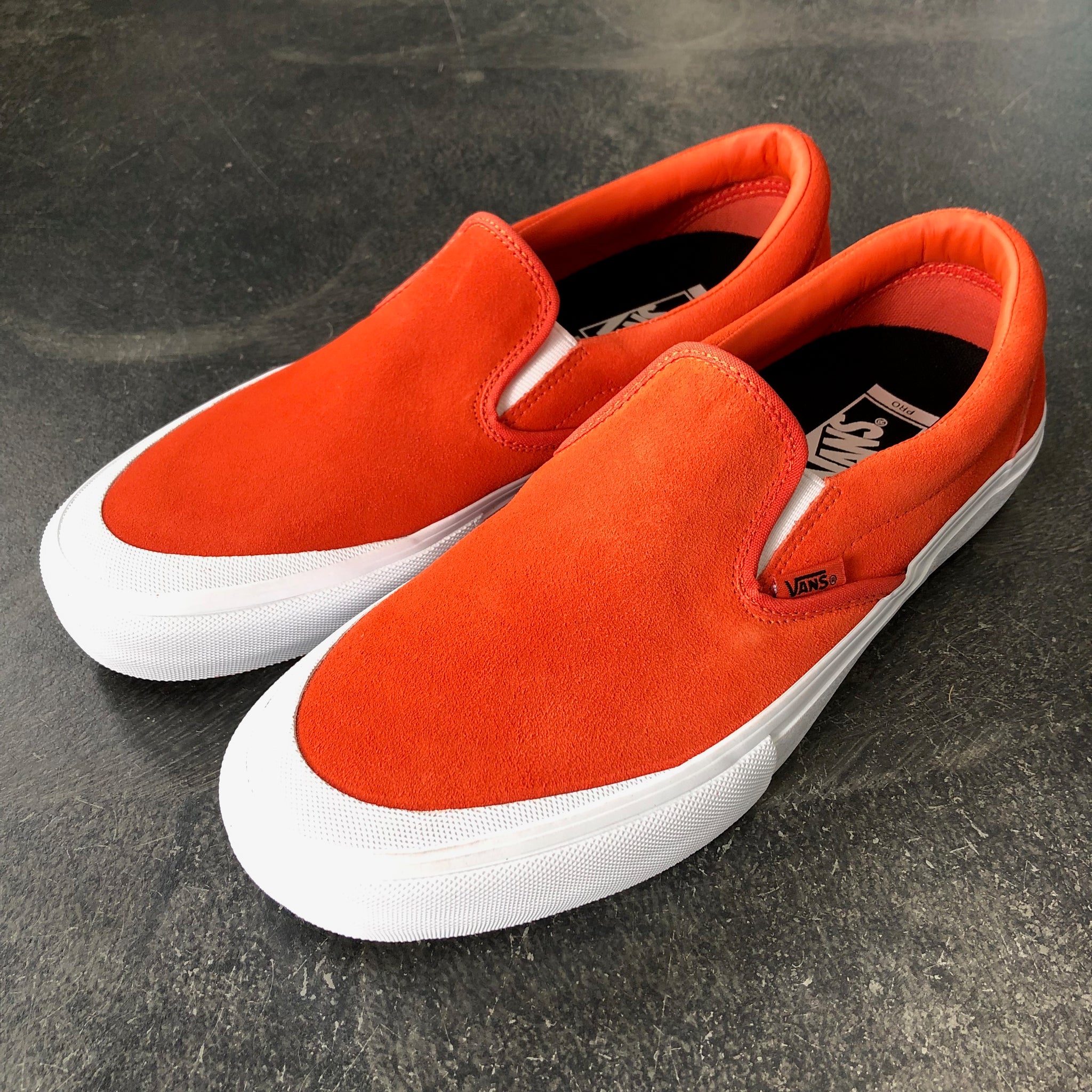 vans orange slip on