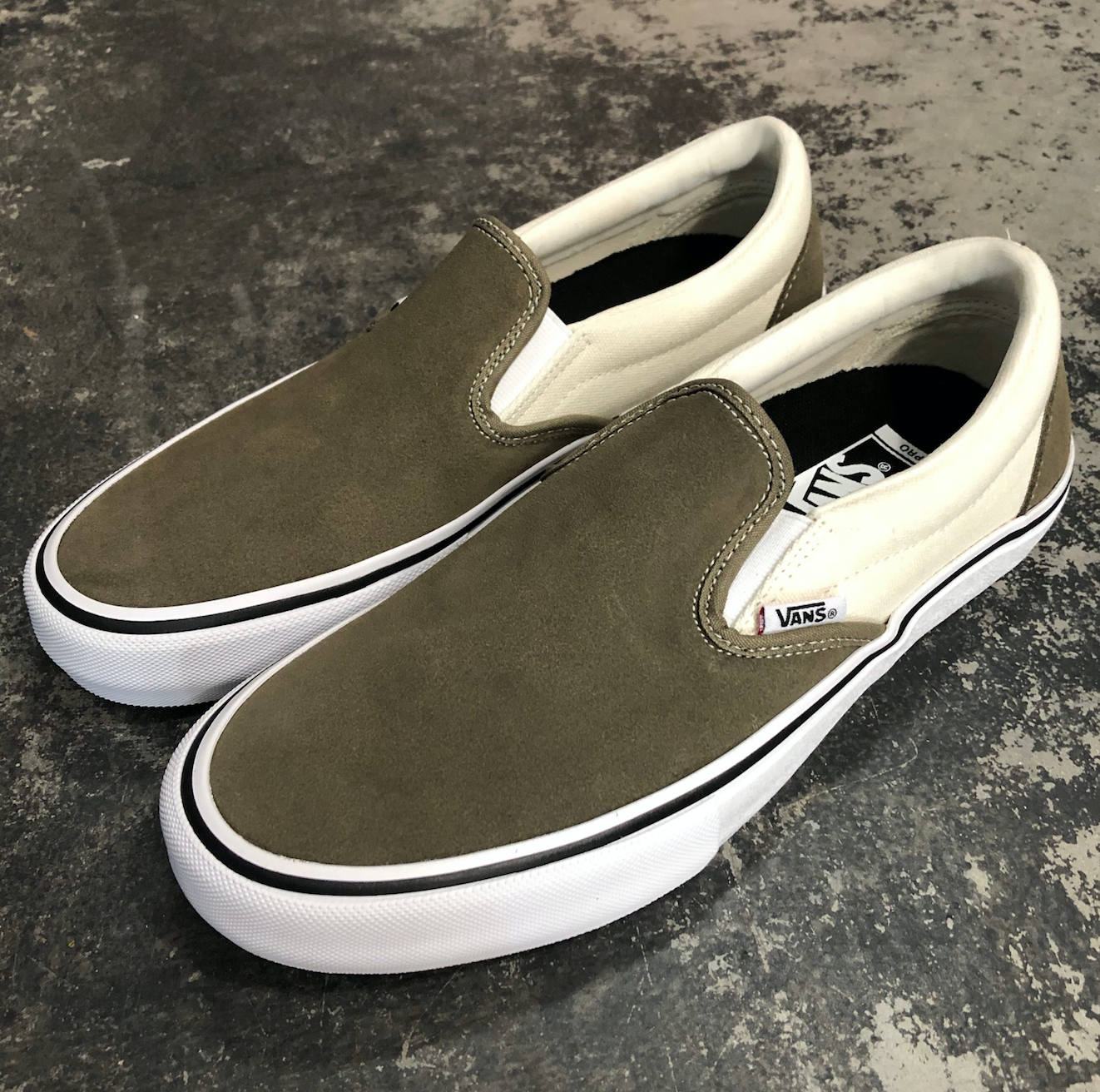 vans slip on pro green