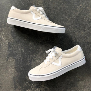 suede vans sport white