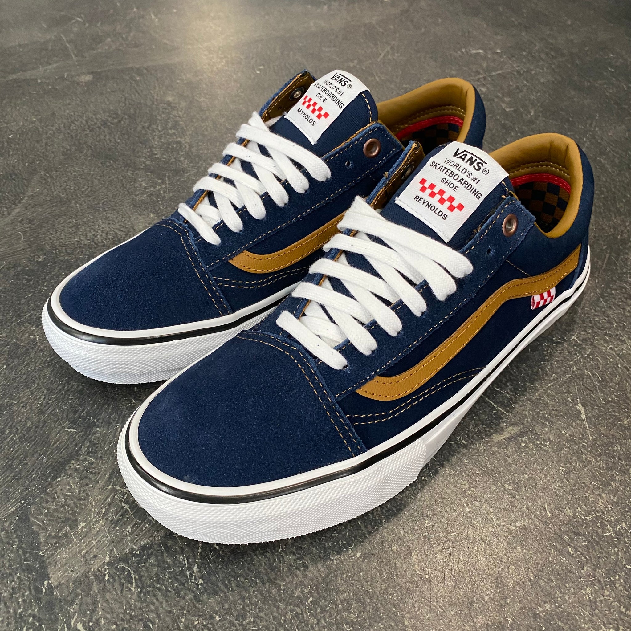 vans old skool navy yellow