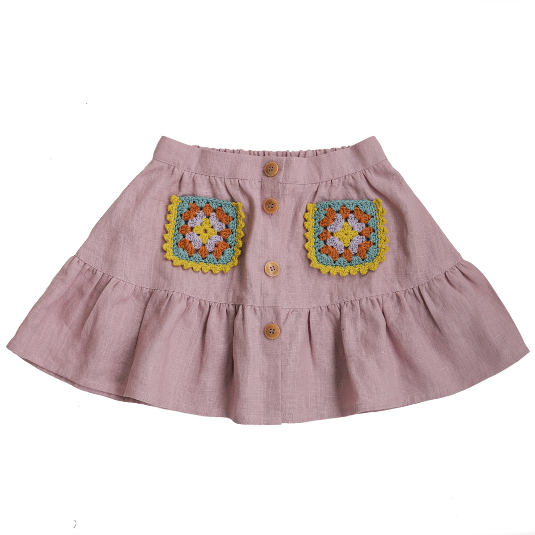 Kalinka Senna Skirt - Natural, Lilac - 2/4Y,