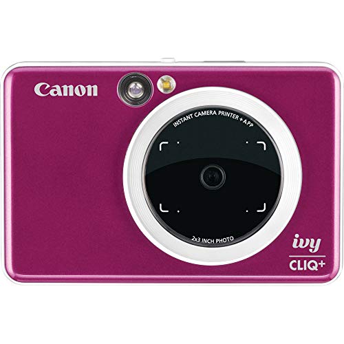 Canon IVY CLIQ+ Instant Camera Printer (Ruby Red) + Photo Paper