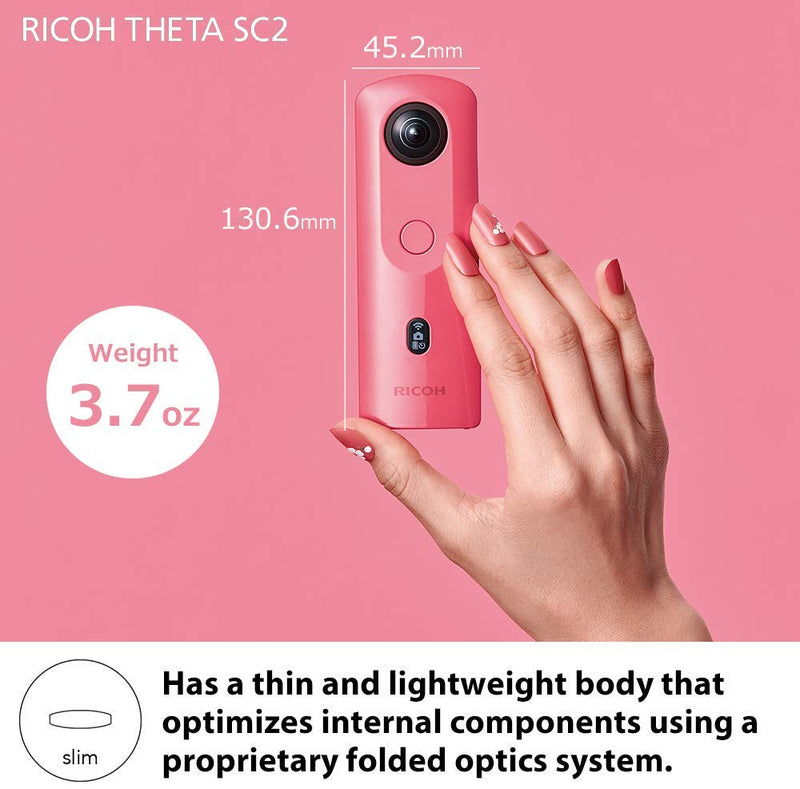 RICOH Theta SC2 Pink 360°Camera 4K Video with Image stabilization High