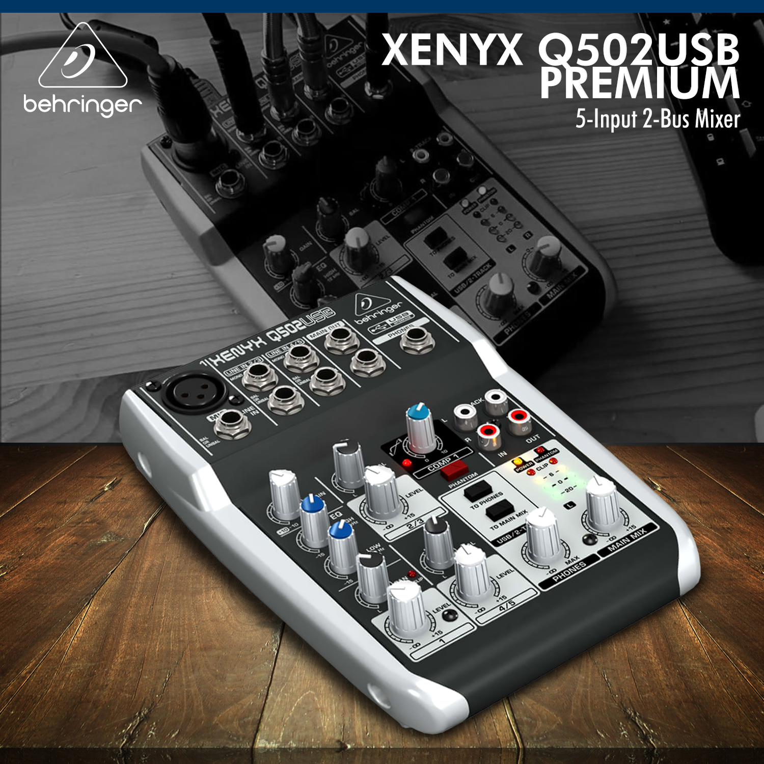 behringer xenyx q502usb mixer w/ usb