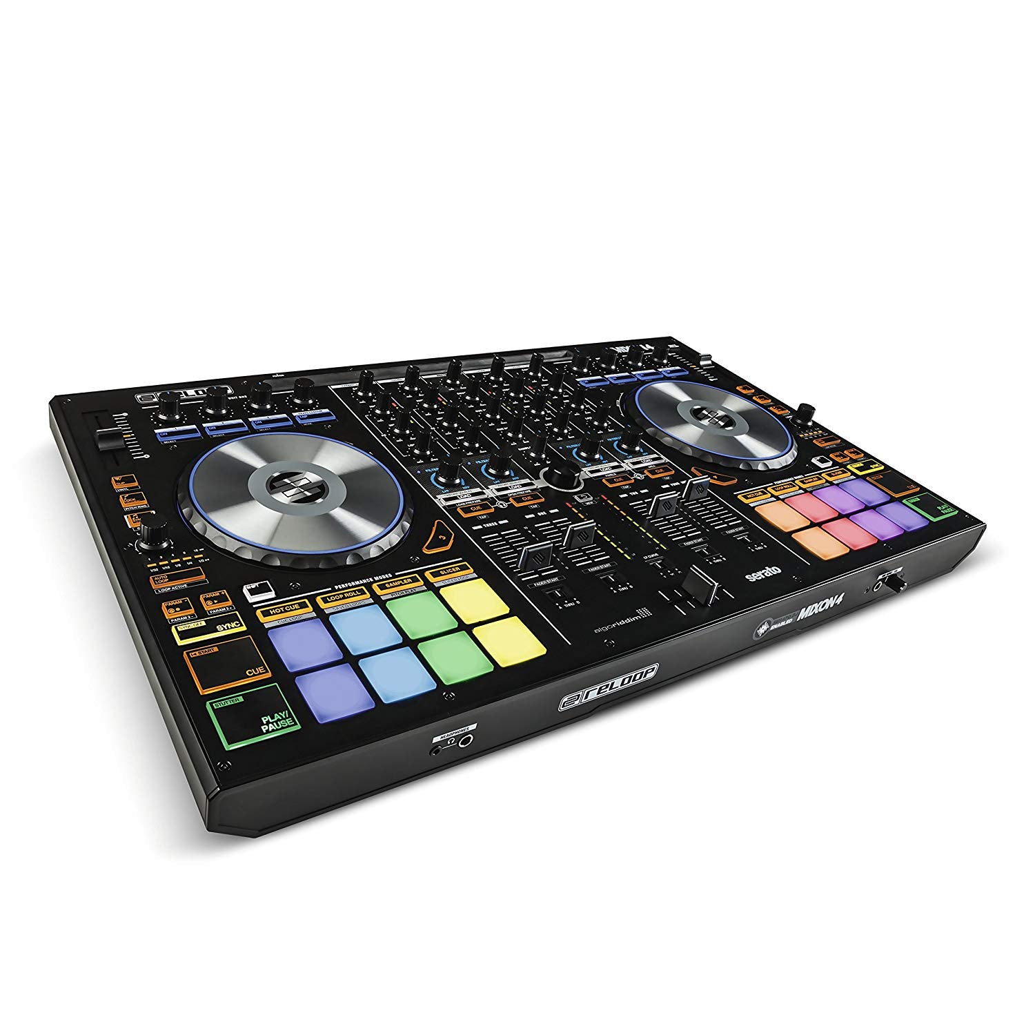 reloop mixon 4 high performance 4-channel hybrid dj controller for seratodj and algoriddim djay pro