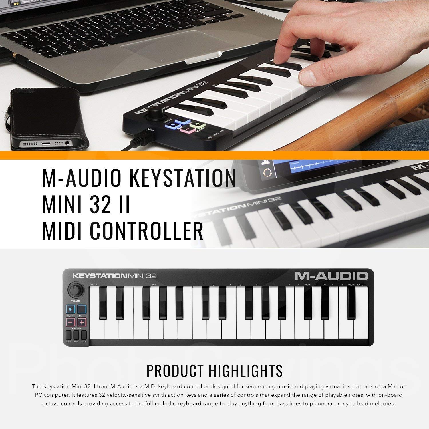 M Audio Keystation Mini 32 Ii Ultra Portable 32 Key Usb Midi Keyboard Shopify