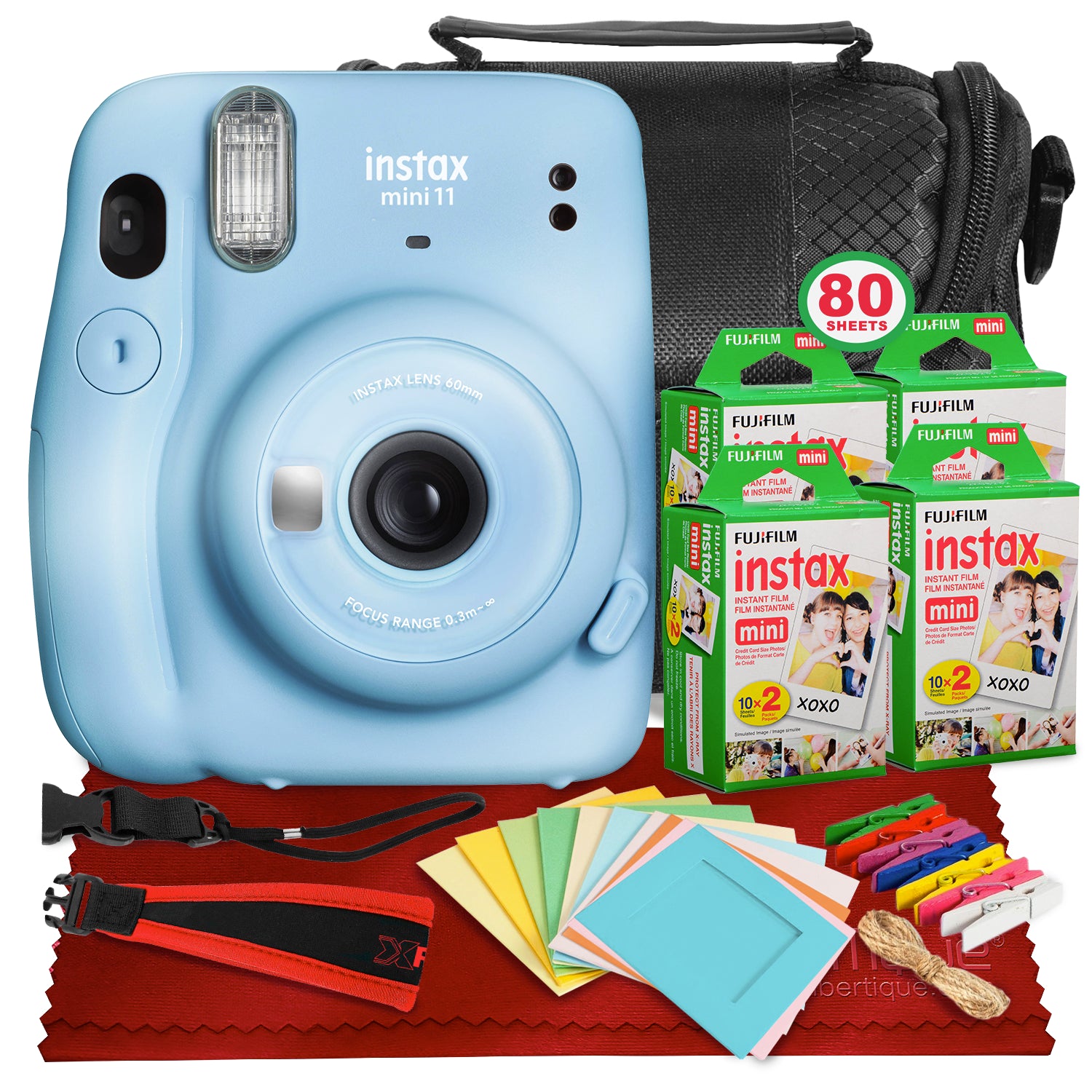 Fujifilm Instax Mini 11 Instant Film Camera Sky Blue Accessory Bun Shopify