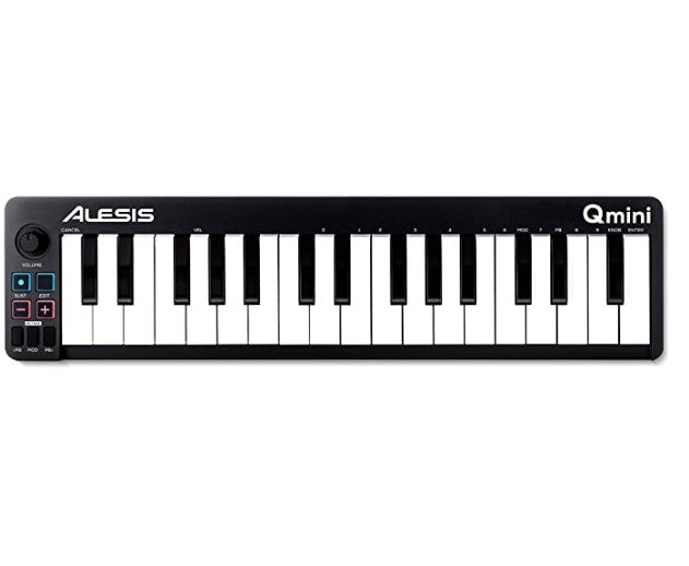 Alesis Qmini - Portable 32 Key USB MIDI Keyboard with Veloc