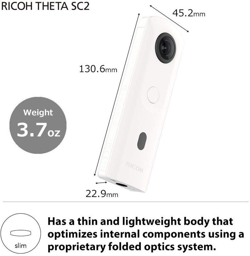 RICOH Theta SC2 White 360°Camera 4K Video with Image stabilization Hig