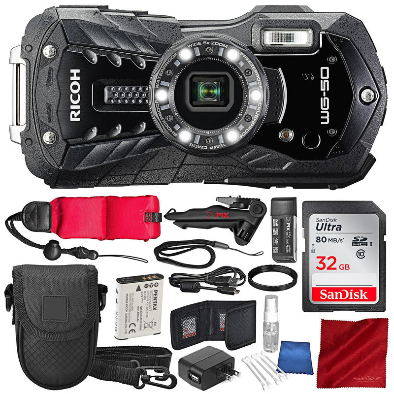 Ricoh WG-50 Waterproof/Shockproof Point and Shoot Digital Camera (Blac