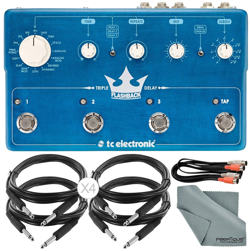 TC Electronic Flashback Triple Delay Pedal and Accessory Bundle w/ Dua