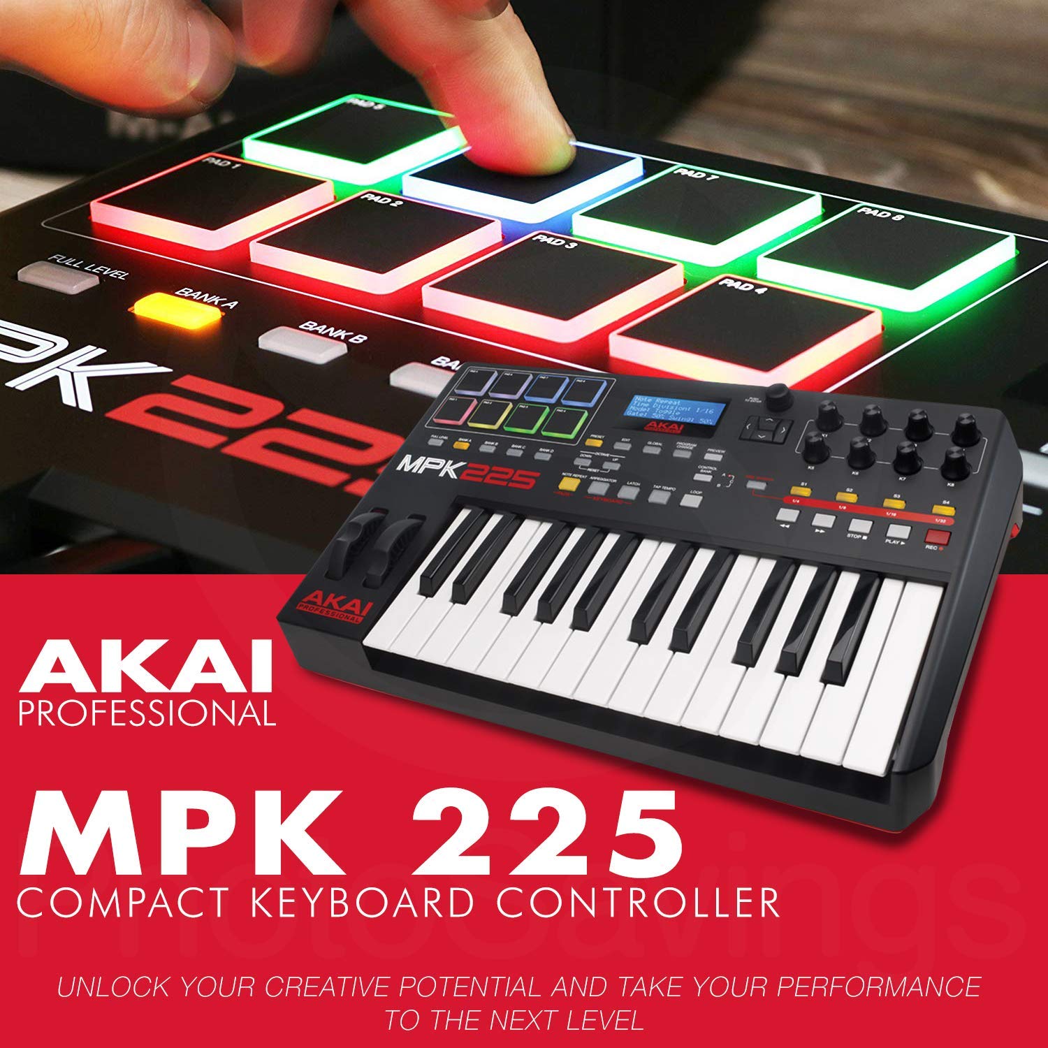 Akai Professional Mpk225 Usb Midi Keyboard Drum Pad Controller With Photo Savings