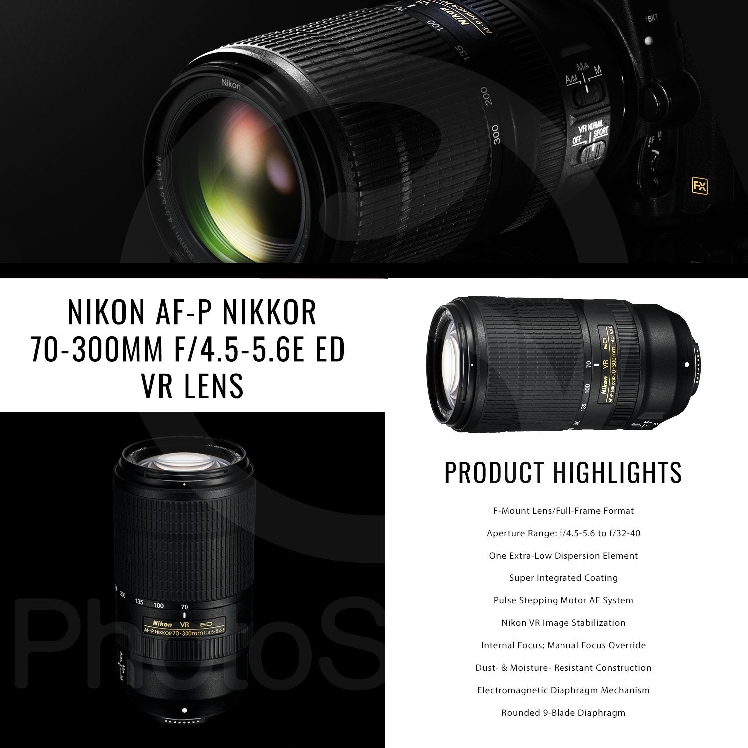 Nikon Af P Nikkor 70 300mm F 4 5 5 6e Ed Vr Digital Slr Camera Lens Wi Shopify