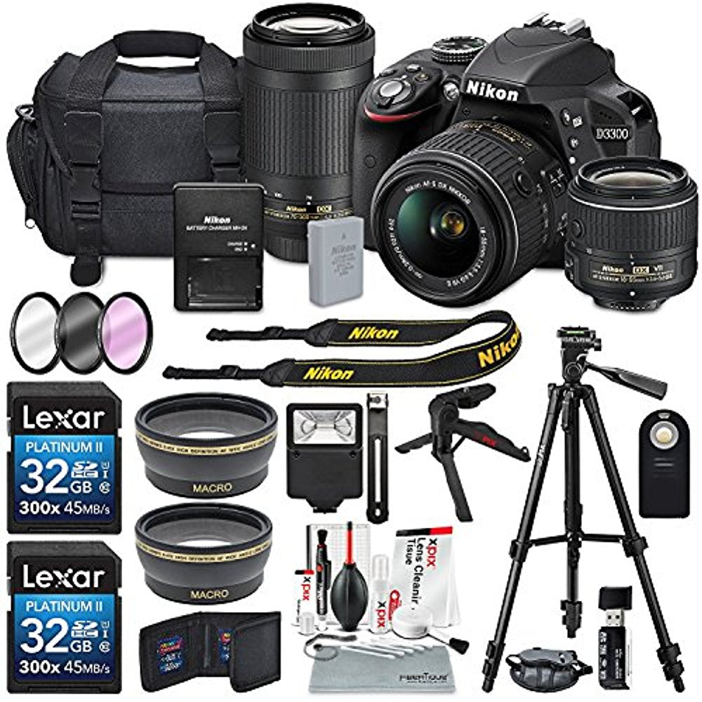 Nikon D3300 Dslr Camera With 18 55mm Lens Black And Deluxe Accessory Shopify