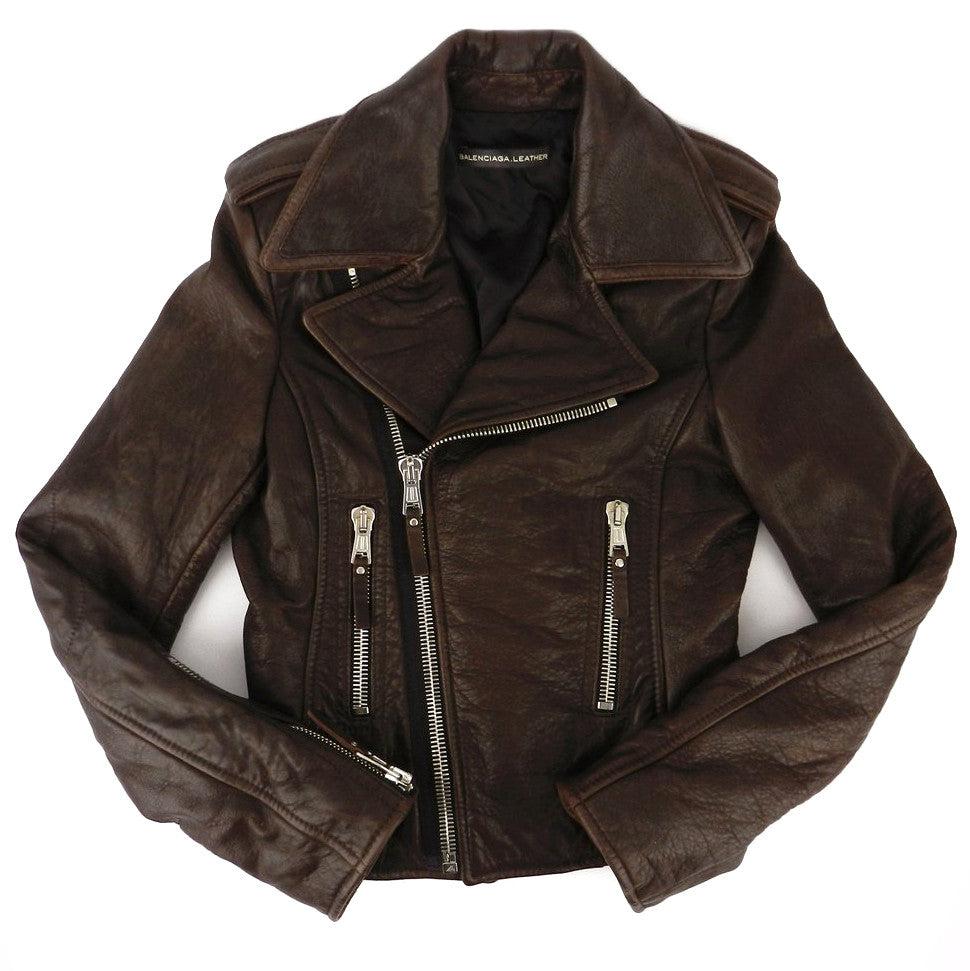 balenciaga leather jacket 36