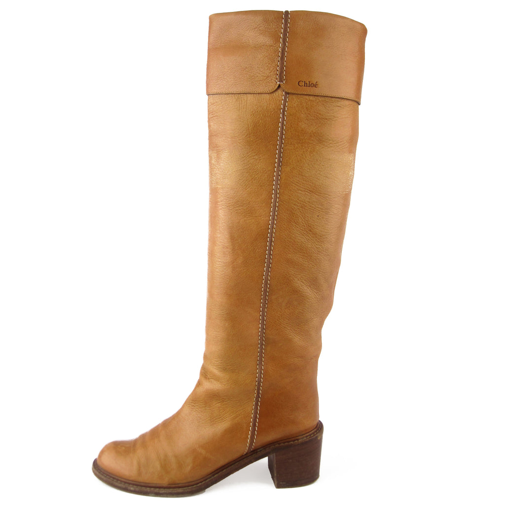 chloe tan boots