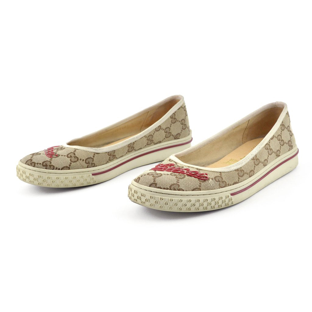 gucci canvas flats