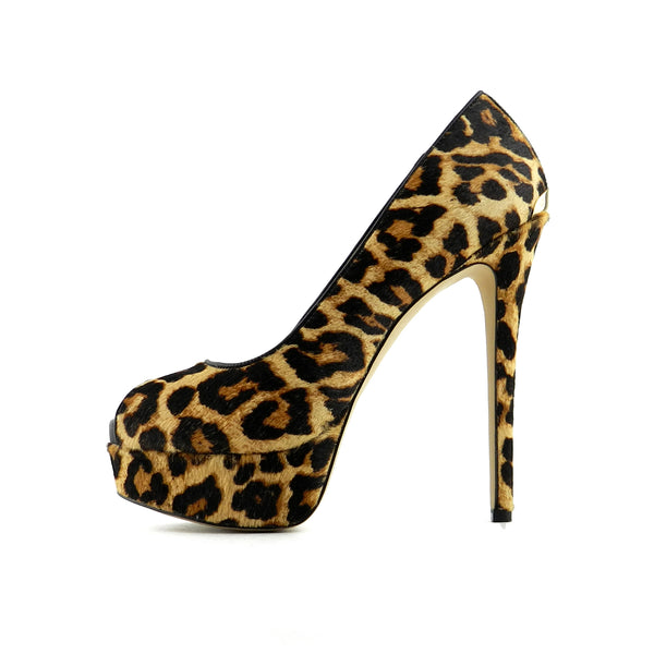  - Michael Kors Leopard Print Open Toe Platform Pumps sz 