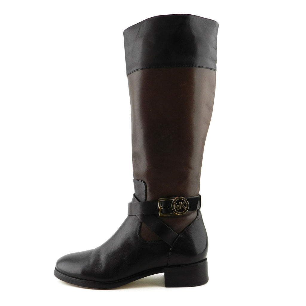  - Michael Kors Black and Brown Leather Knee High Boots Sz. 7