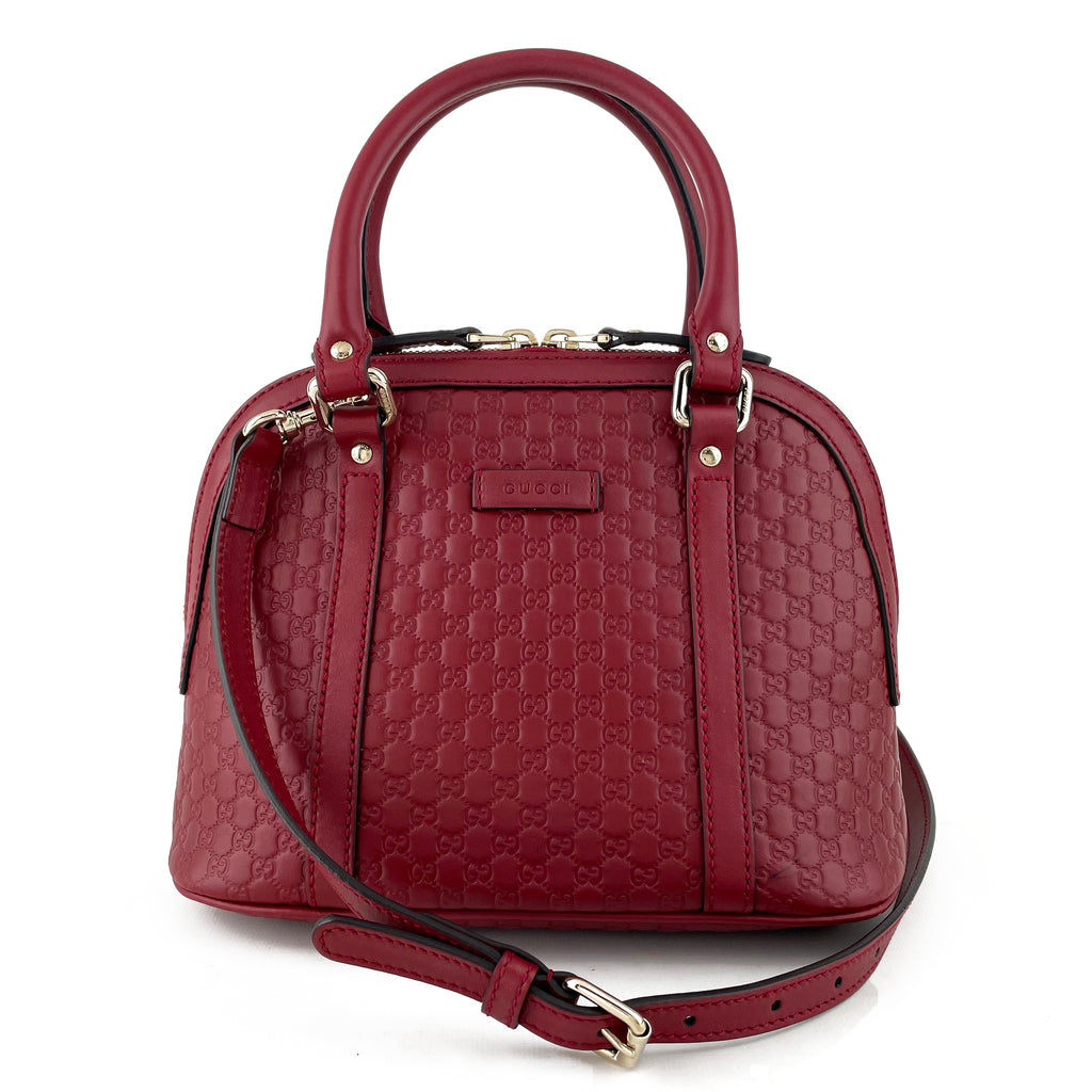  - Gucci Guccissima Red Leather Bowler & Crossbody Bag