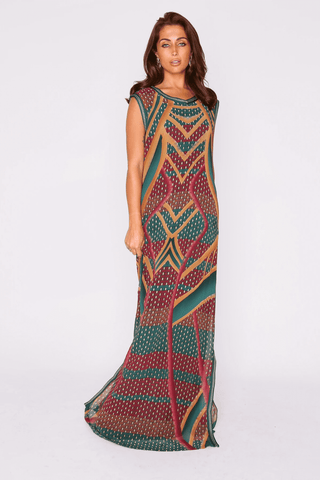 women's lightweight print maxi dress