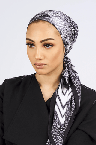 paisley print silk satin head scarf