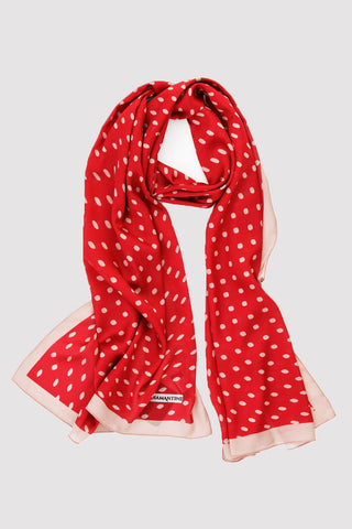 red silk head scarf