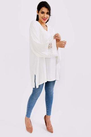 white longline loose fit top