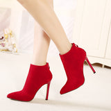 Ankle Boots Pointed Toe  3 Colors - ladyfashes