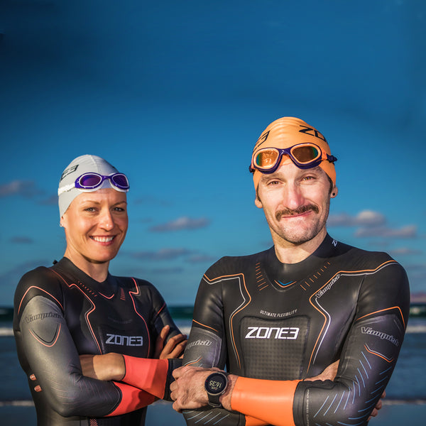 Zone3 Pro's Daniella Bleymehl & Tim Don in the 2019 Vanquish Wetsuits