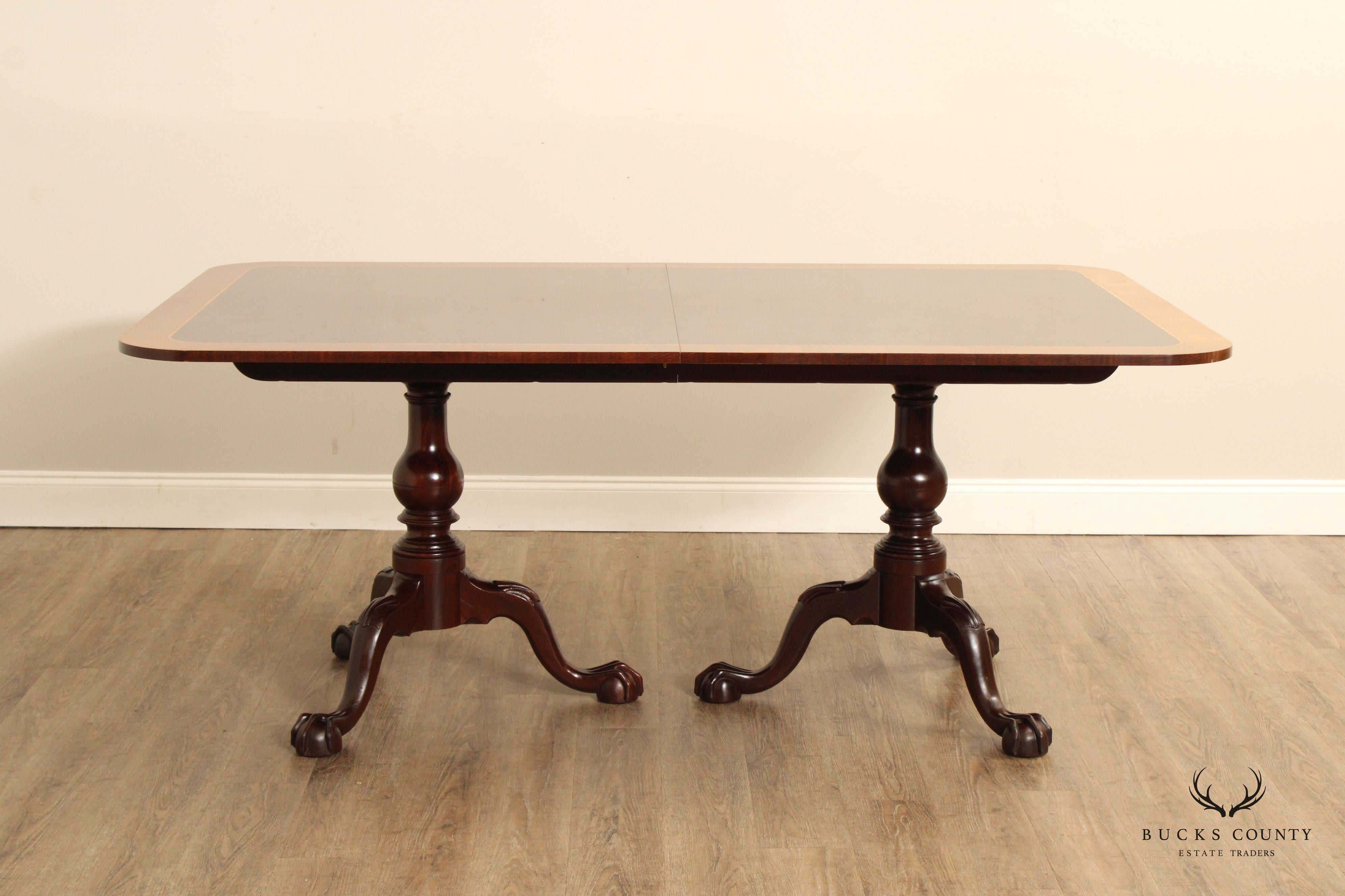 Mahogany Stickley Colonial Williamsburg Double Pedestal Dining Table