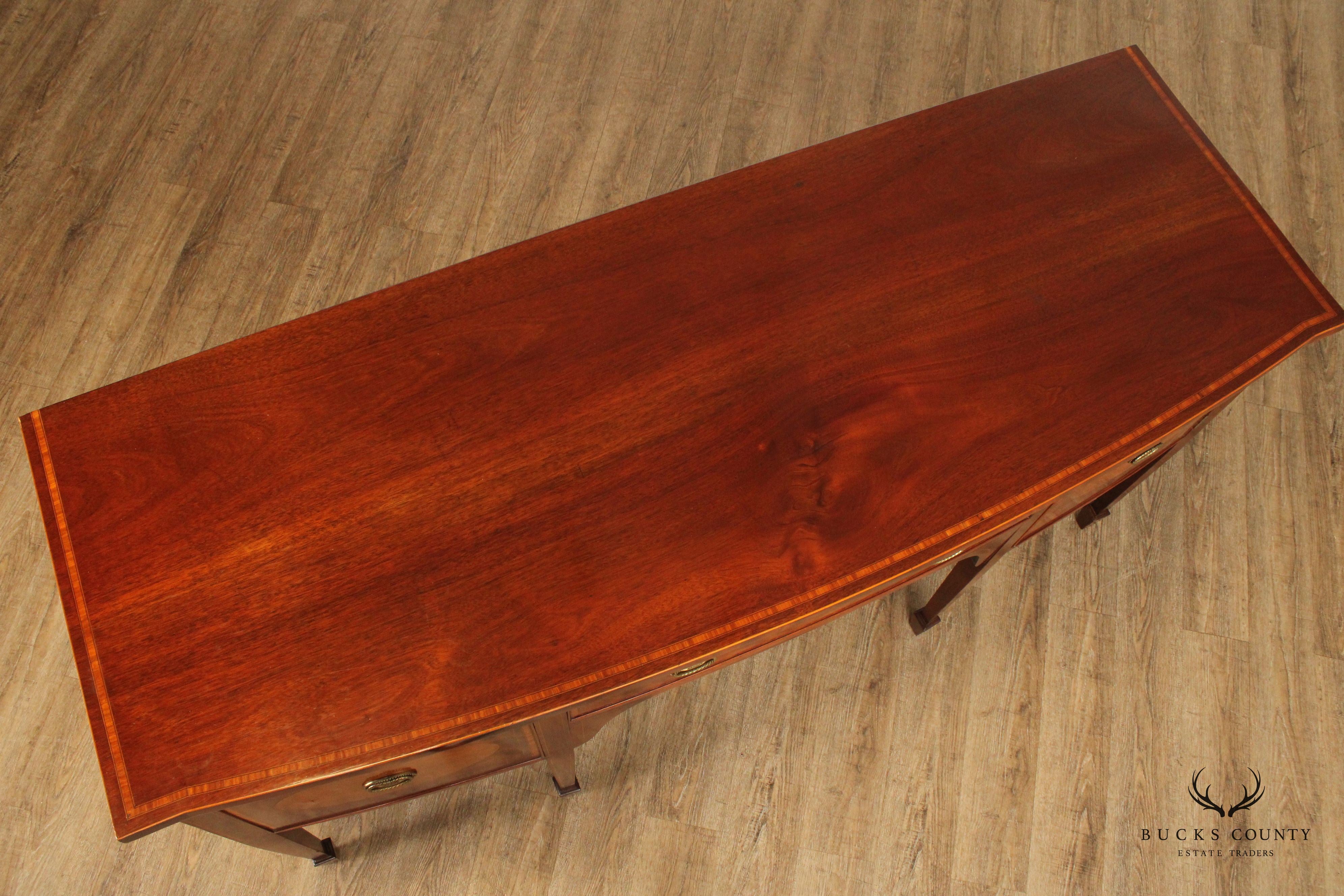 Mahogany Bowfront Sideboard with English Federal Inlay - An Antique Piece