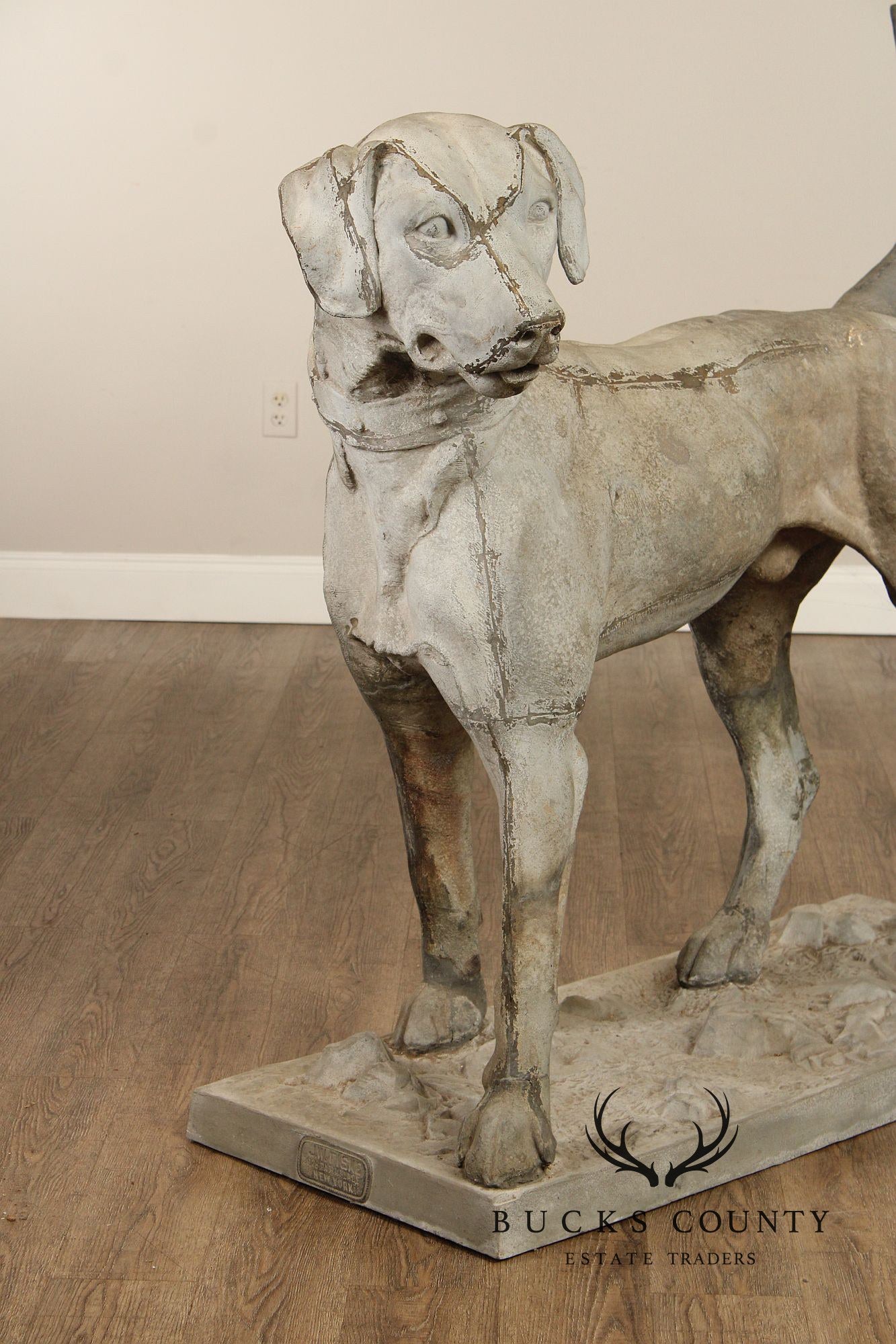 Antique J.W. Fiske Zinc Statue of Morley's Dog
