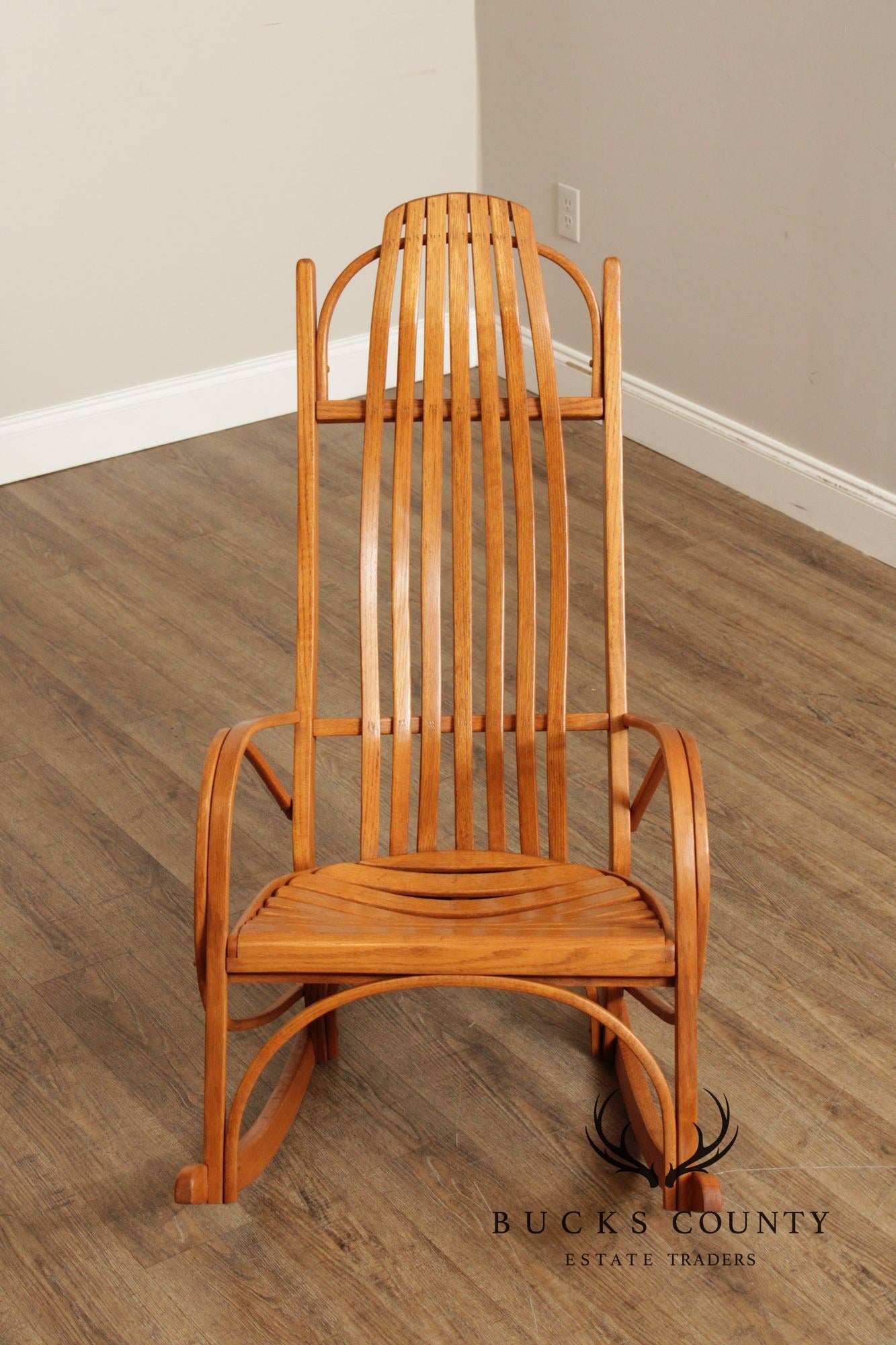 Oak Bentwood Rocker with Adirondack Style