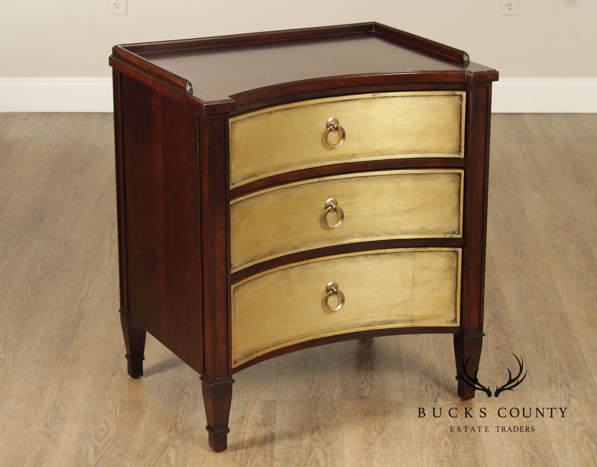 Contemporary End Table in Gilt Painted Mahogany by Bassett