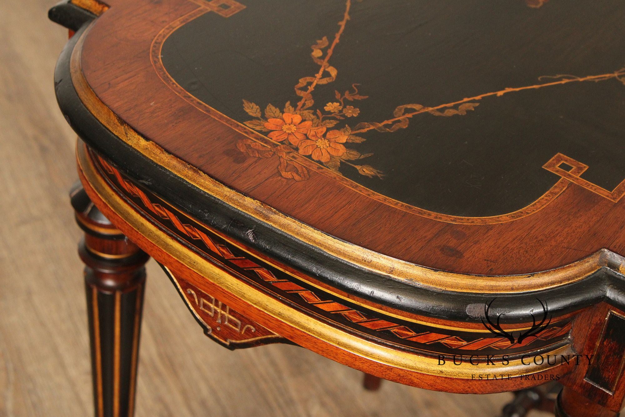 Exquisite Antique Victorian Side Table with Intricate Walnut Marquetry Inlay