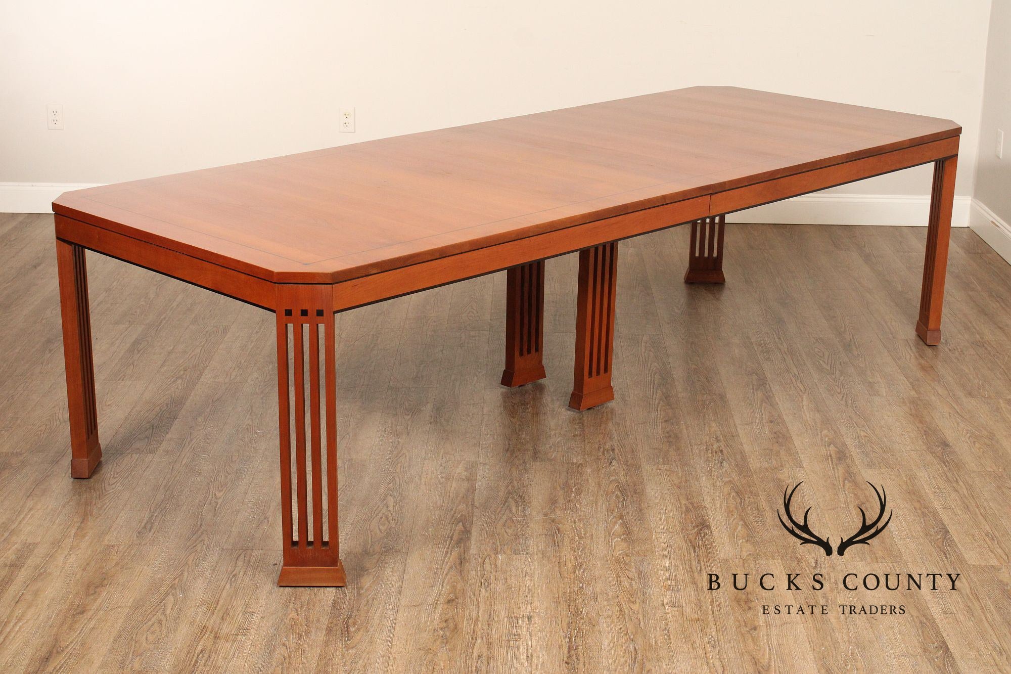 Cherry Dining Table and Twelve Spindle Dining Chairs from Stickley's 21st Century Collection