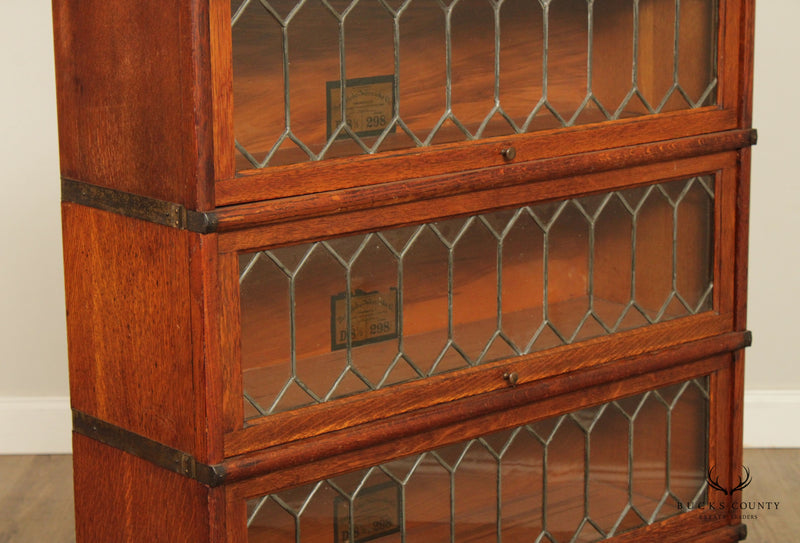 globe wernicke leaded glass bookcase