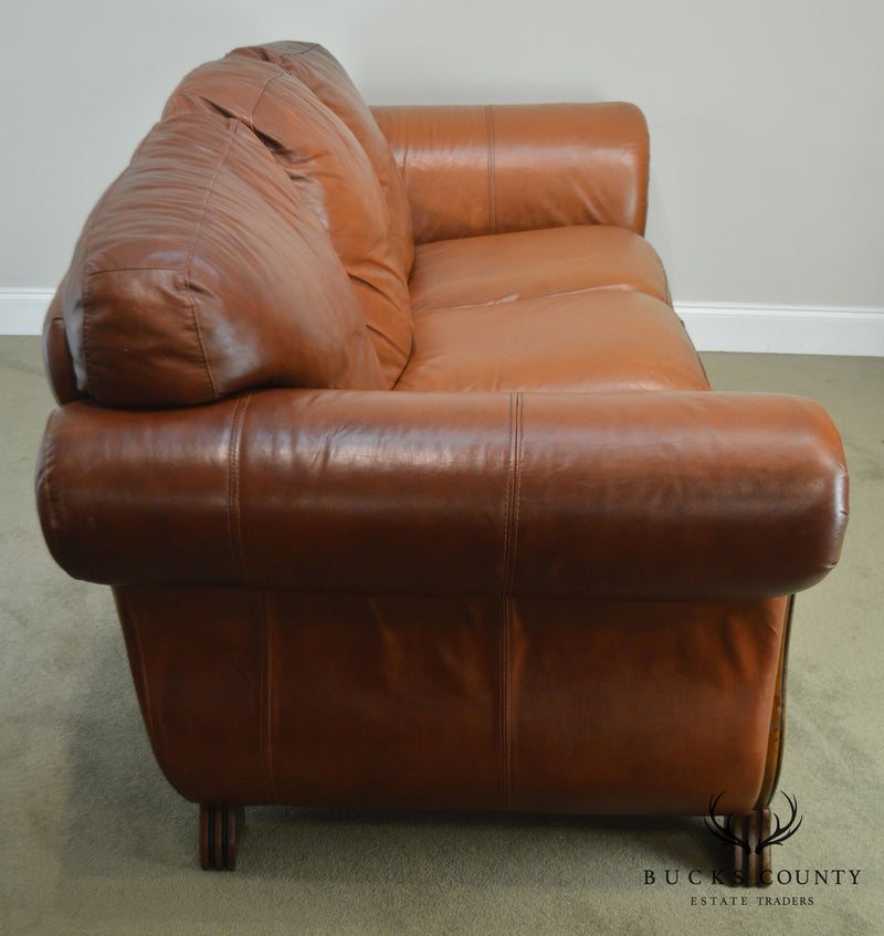 Divani Chateau Dax Leather Sofa.Divani Chateau D Ax Italian Brown Leather Sofa Bucks County Estate Traders