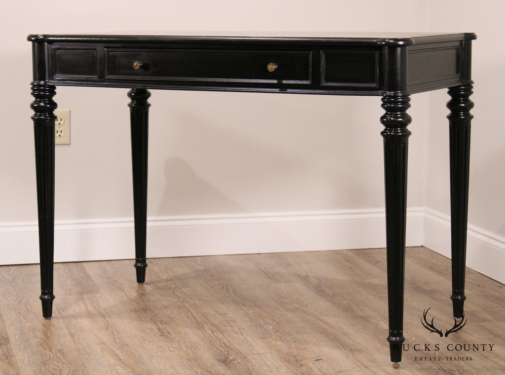 Ethan Allen Black Regency Style Emily Petite Desk Bucks County