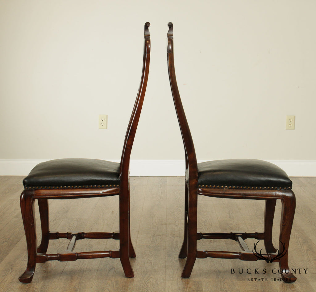 Carson Pirie Scott And Co Spanish Walnut Pair High Back Side