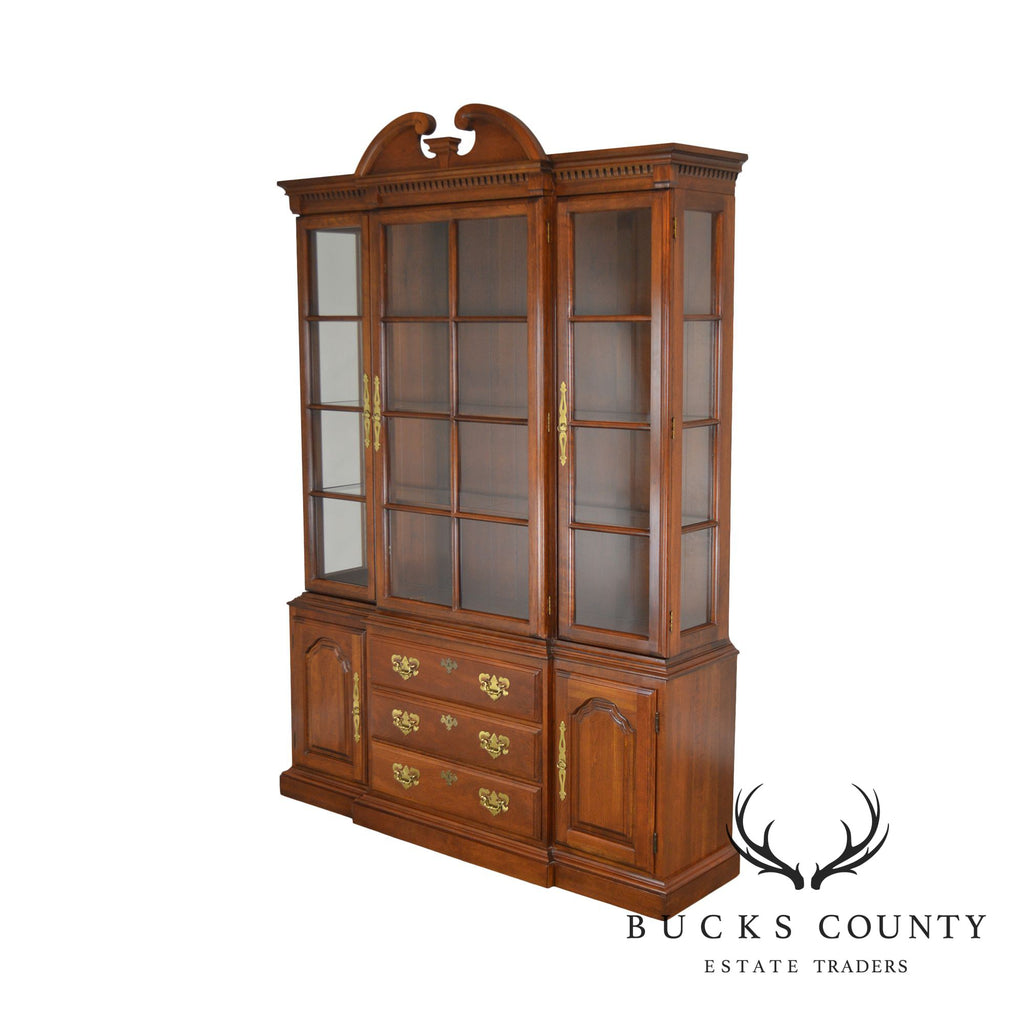 Harden Solid Cherry Traditional China Cabinet Breakfront Bucks