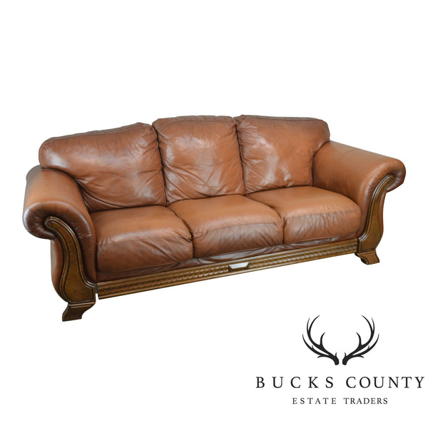 Divani Chateau Dax Leather Sofa.Divani Chateau D Ax Italian Brown Leather Sofa Bucks County Estate Traders