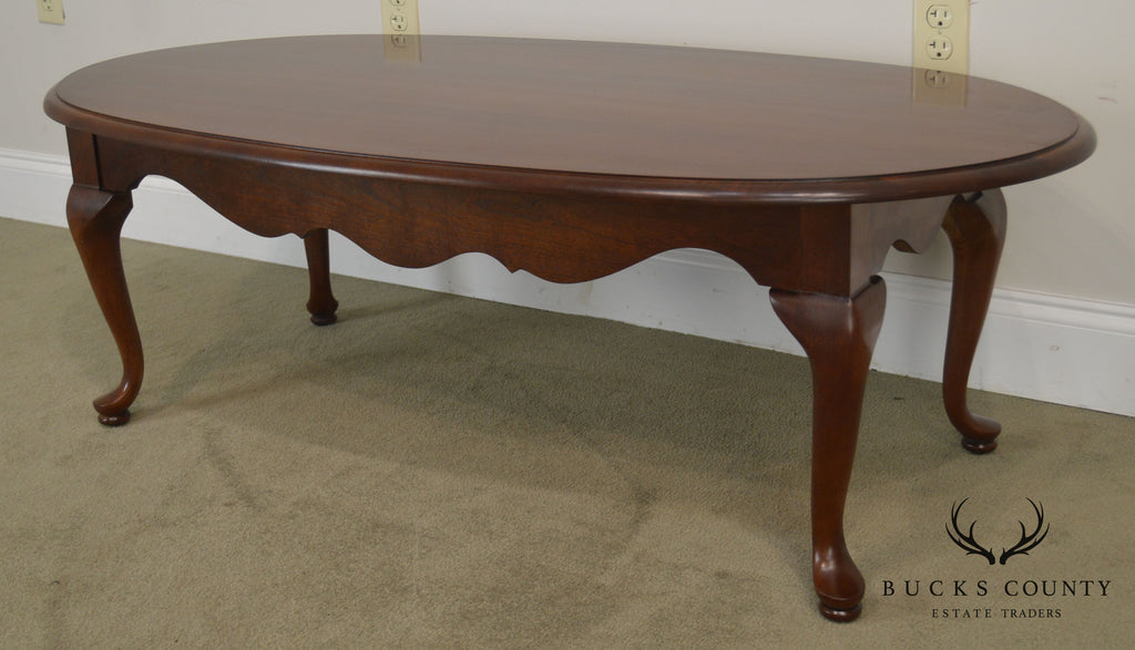 Thomasville Traditional Cherry Oval Queen Anne Coffee Table