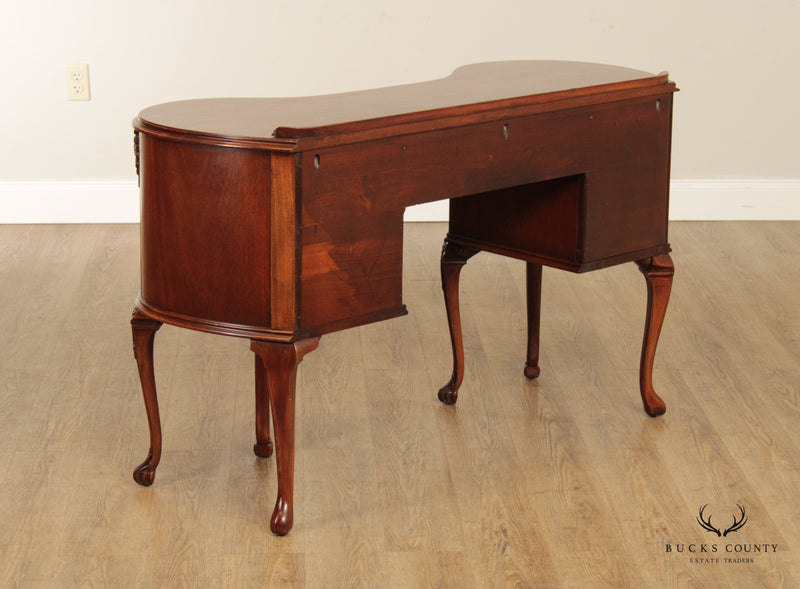 French Louis XV Style Vintage Mahogany Vanity Or  Writing Desk