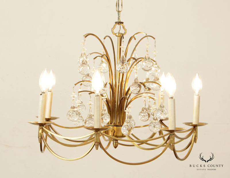 hollywood regency crystal chandelier