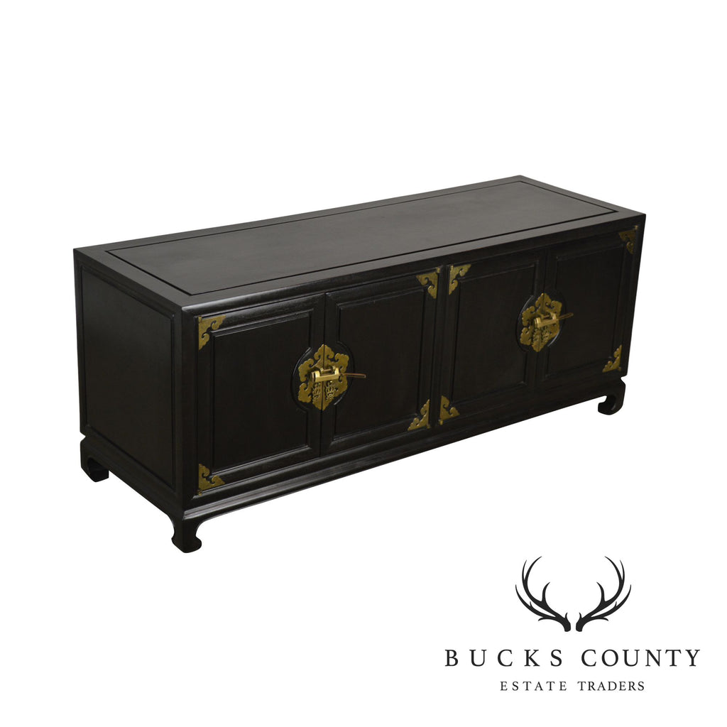 Royal Cathay Trading Co Vintage Black Painted Asian Low Console
