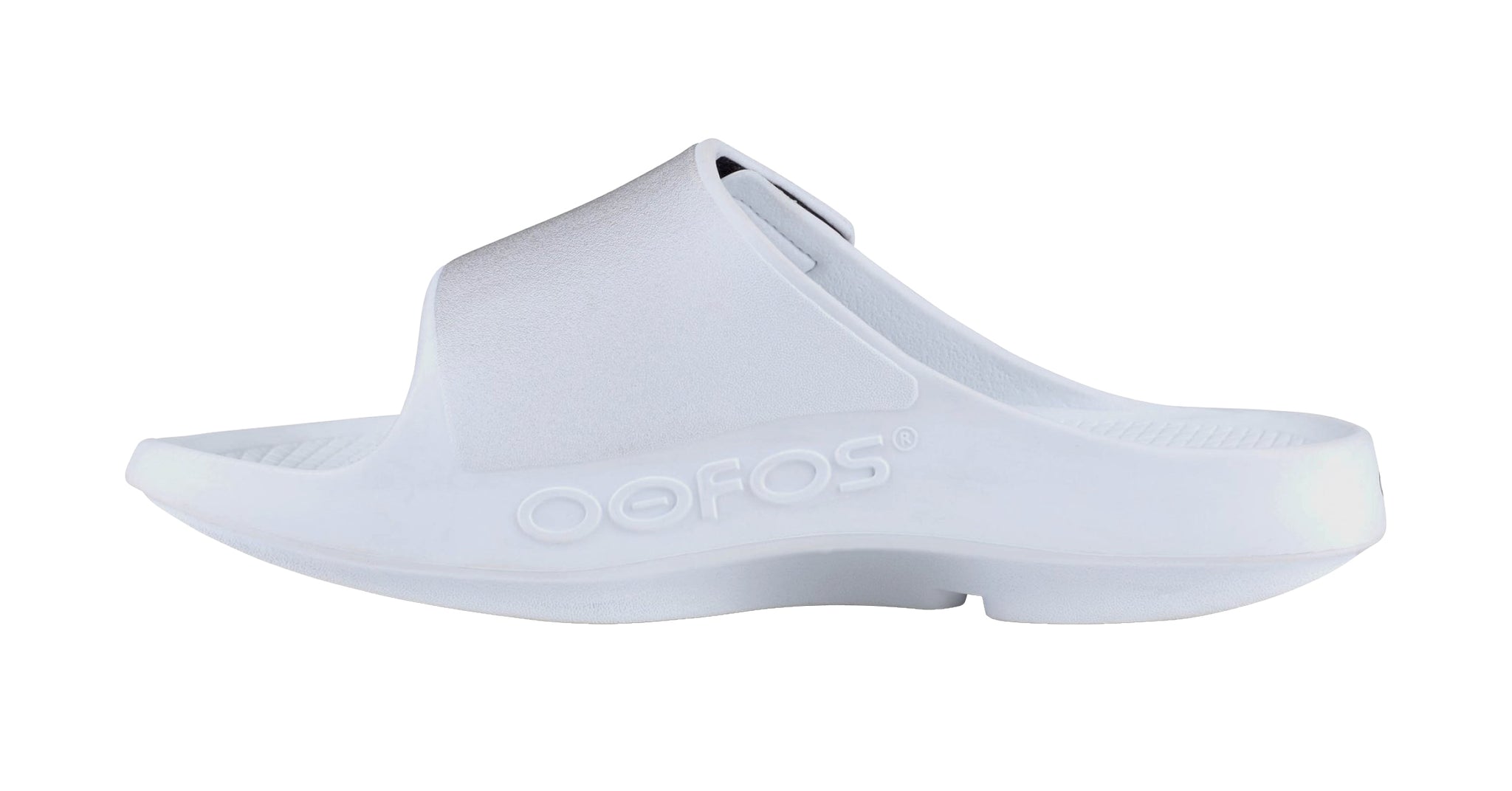 OOFOS Women's OOahh Sport Flex Recovery Slides, White Black - oofos.ie