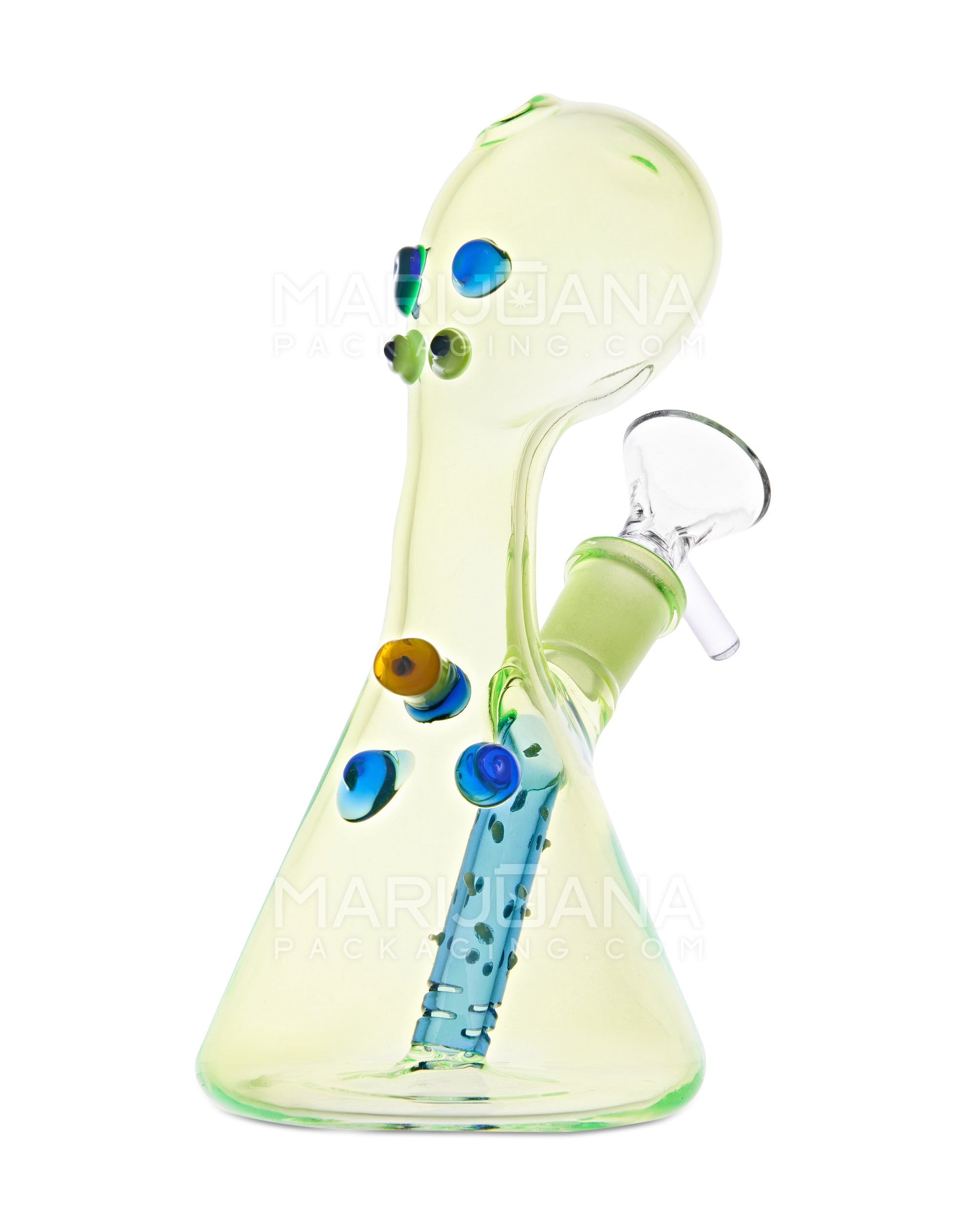 Electroplated 10 Inch Fumed Beaker Glass Water Pipe - Clear